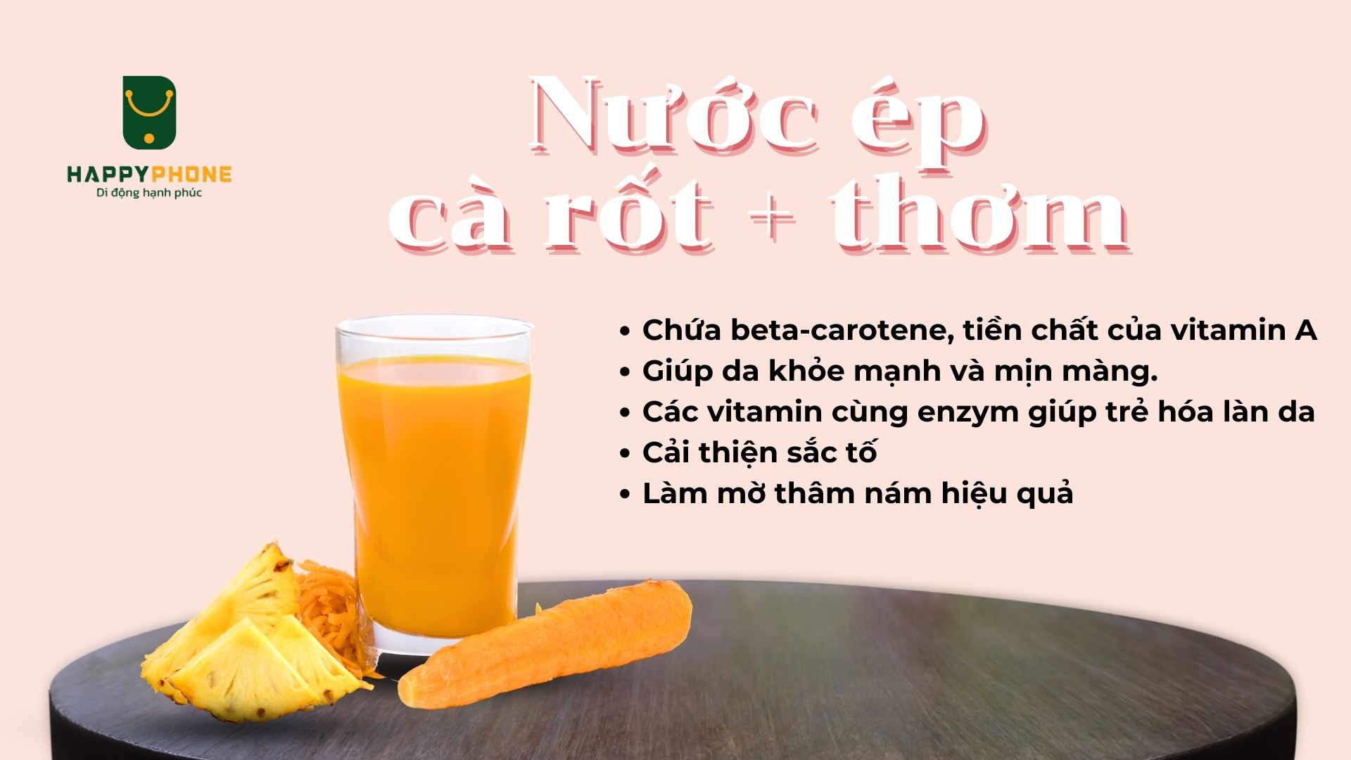 Nước ép cà rốt với thơm