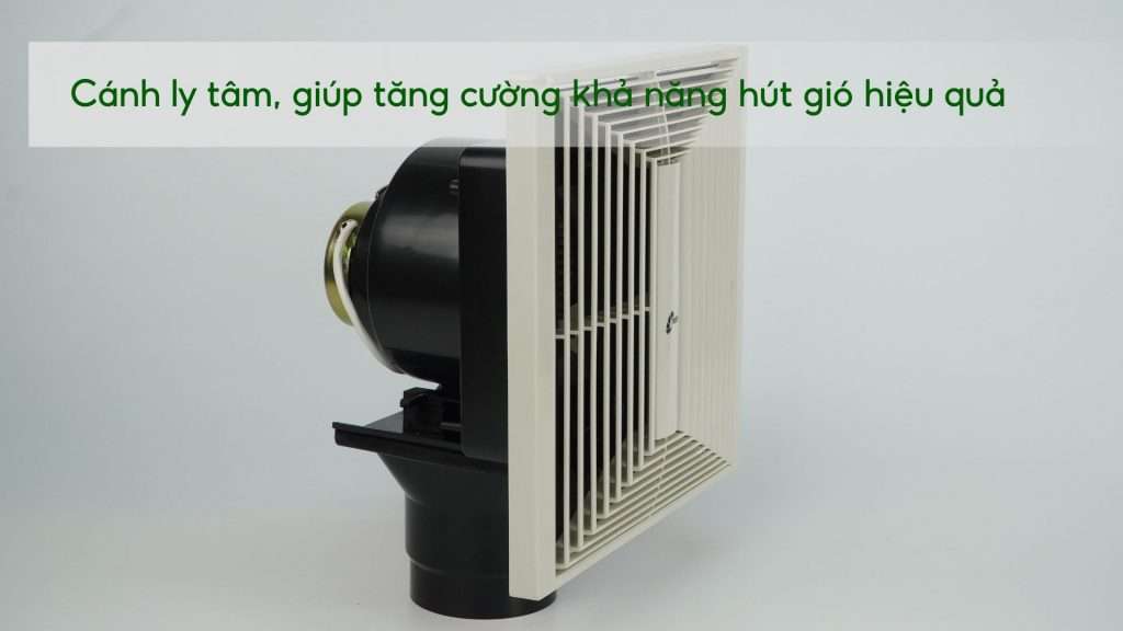 Quạt Hút Asiavina V04001-SV0 45W Sữa Cánh ly tâm, giúp tăng cường khả năng hút gió hiệu quả