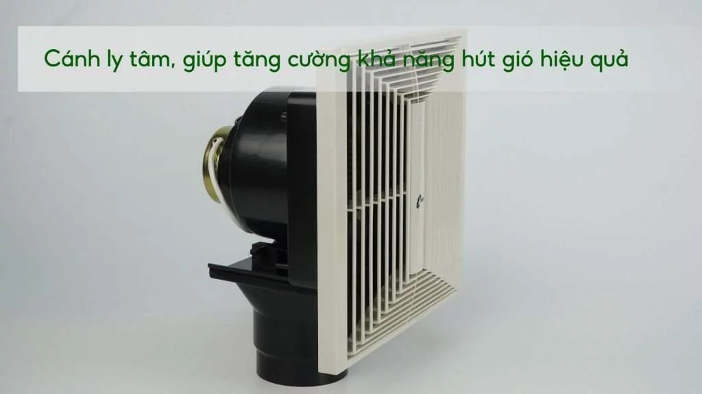Quạt Hút Asiavina V04001-SV0 45W Sữa Cánh ly tâm, giúp tăng cường khả năng hút gió hiệu quả