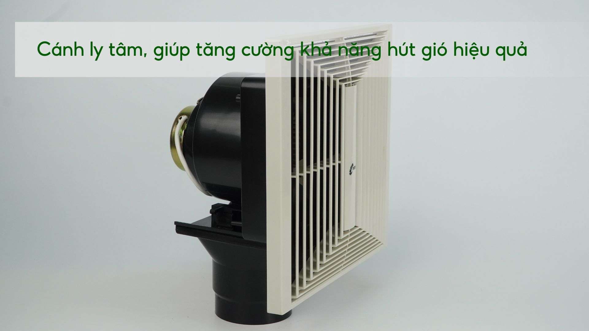 Quạt Hút Asiavina V04001-SV0 45W Sữa Cánh ly tâm, giúp tăng cường khả năng hút gió hiệu quả