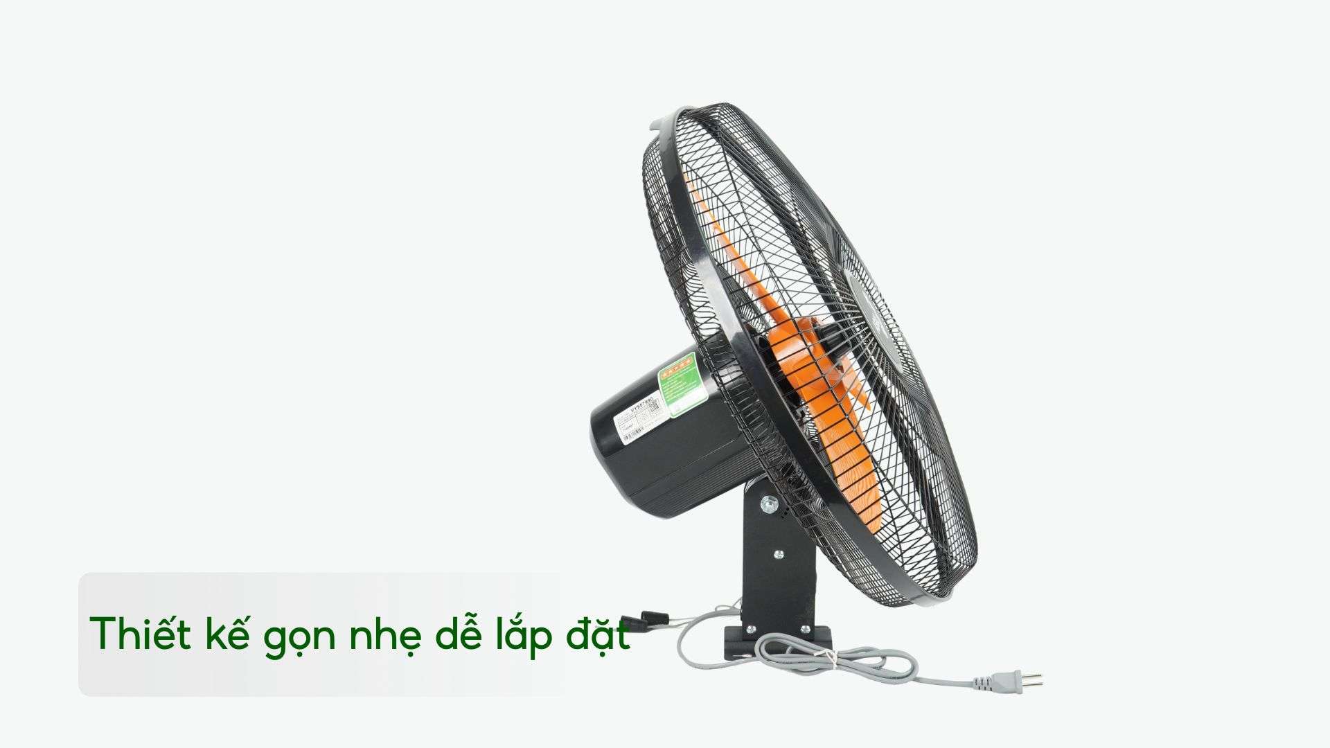 Quạt Treo Tường Asiavina VY557990 55W Đen Thiết kế gọn nhẹ dễ lắp đặt
