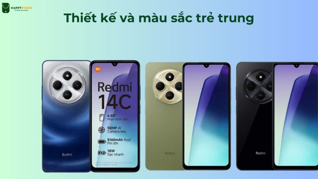 Xiaomi Redmi 14C Thiết kế và màu sắc trẻ trung