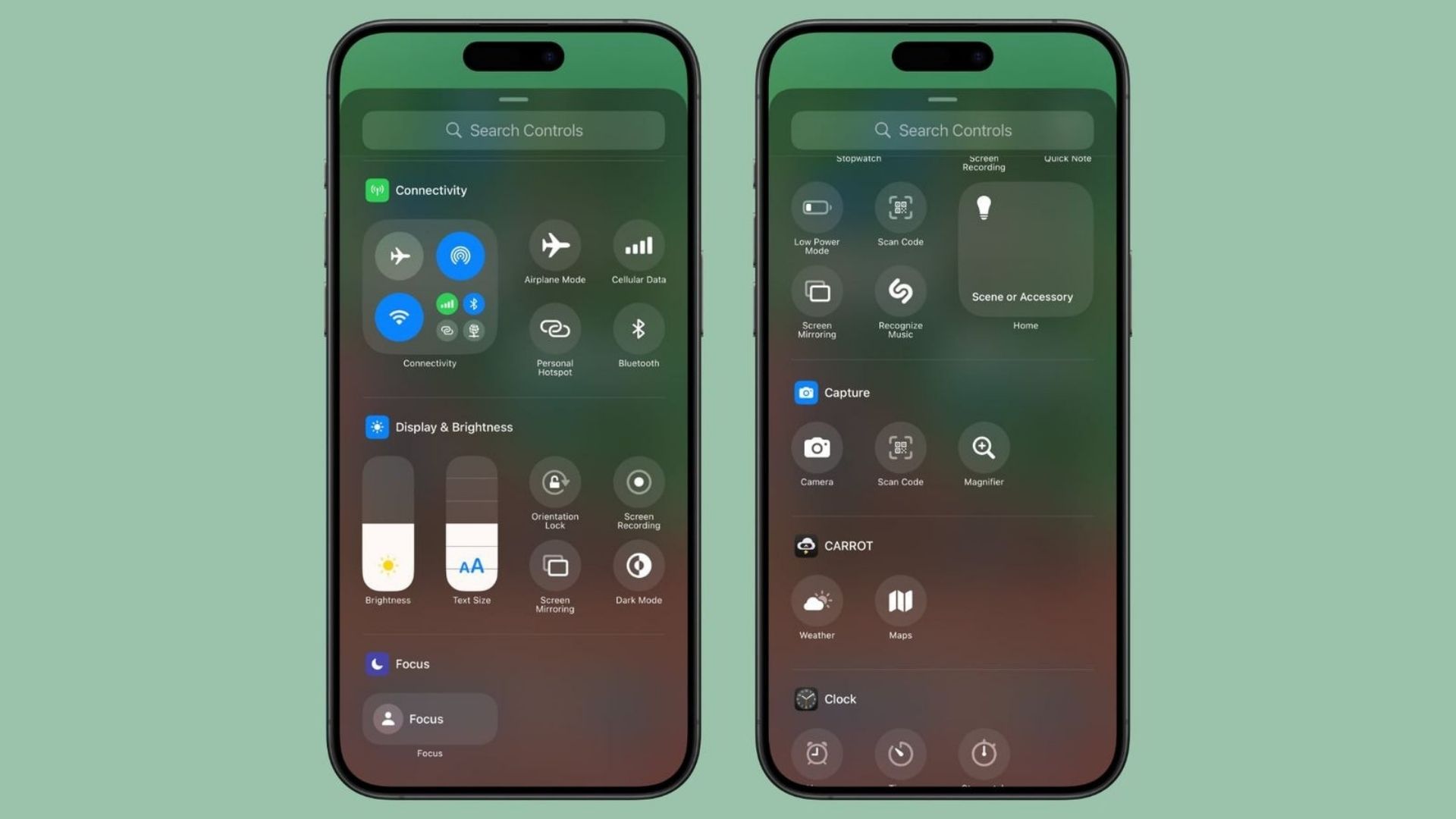 iOS 18 beta 6 Chuyển đổi trung tâm điều khiển mới