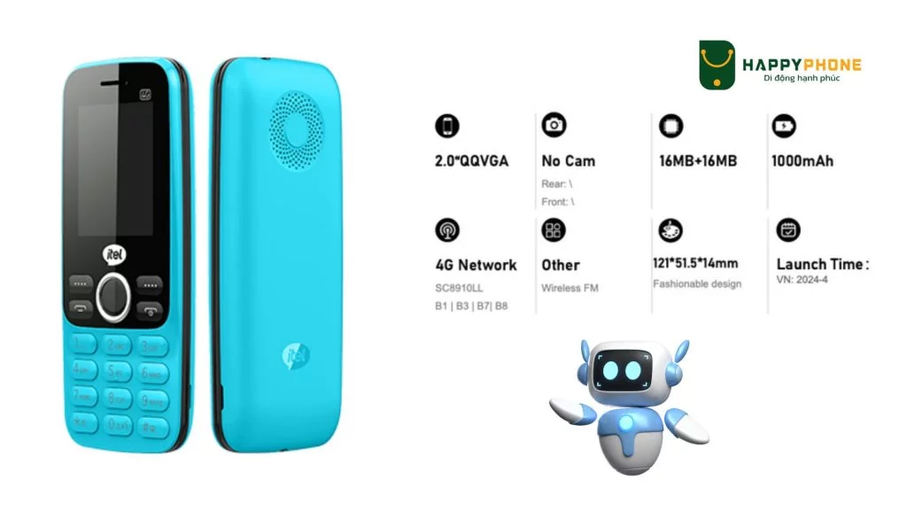 Điện thoại Itel IT8010 4G Xanh - Thông số kỹ thuật