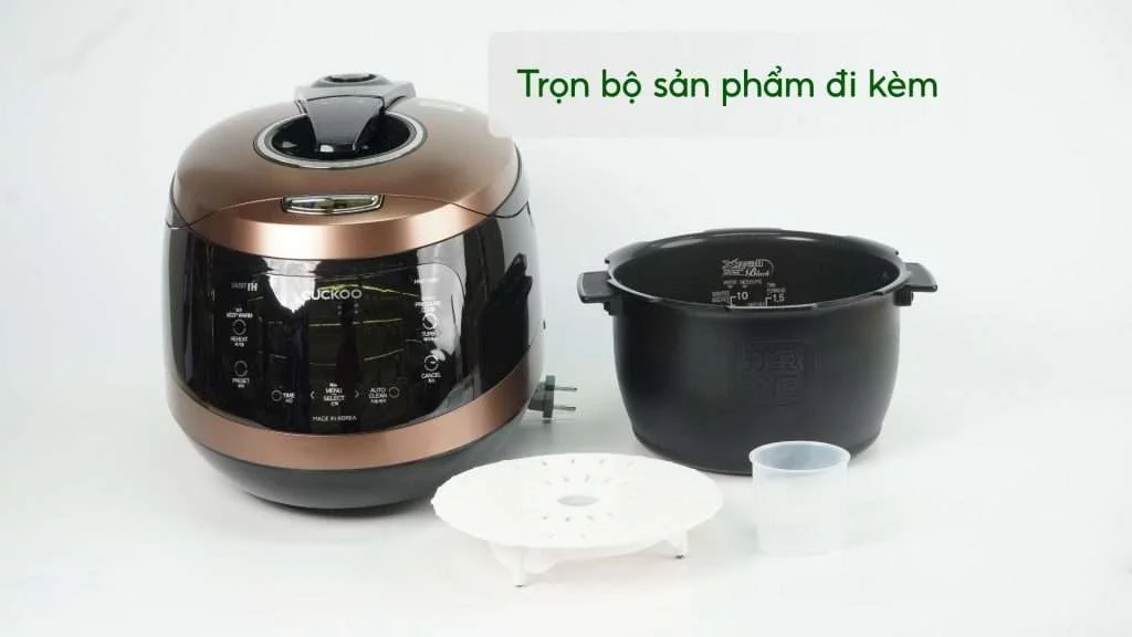 Nồi Cơm Áp Suất Cao Tầng Cuckoo (CRP-HWF1000F_ Trọn bộ sản phẩm đi kèm