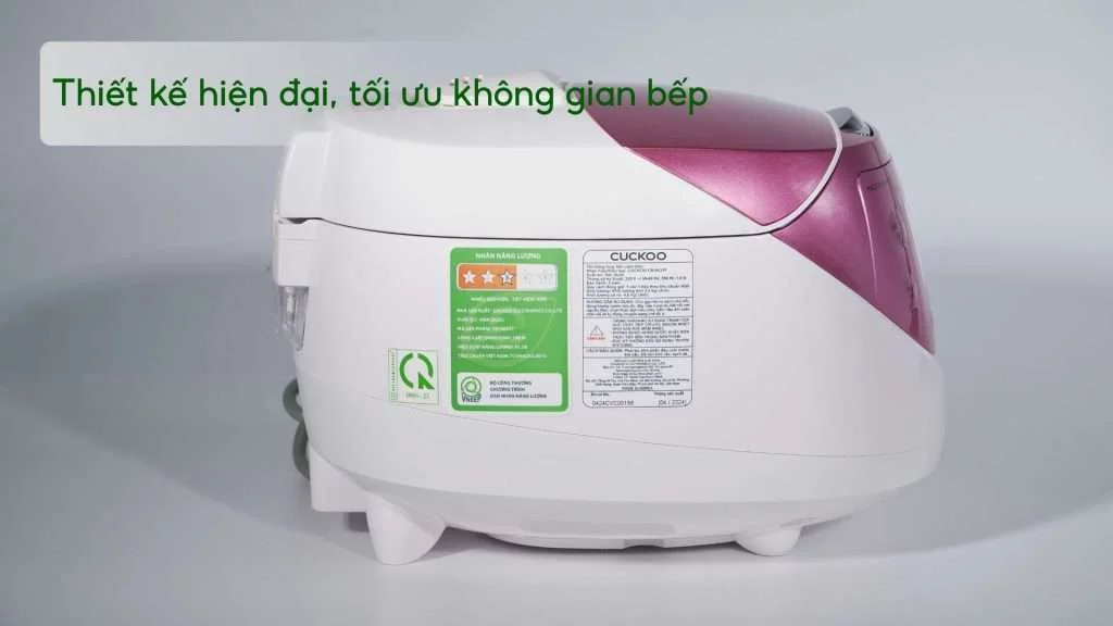 Nồi Cơm Điện Tử Cuckoo (CR-0631F_IVPIVNCV) 1.08L Hồng tím Thiết kế hiện đại, tối ưu không gian bếp