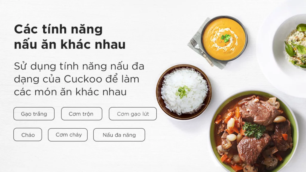 Nồi cơm áp suất Cuckoo CRP-PK0600F nhiều chế độ nấu tự động