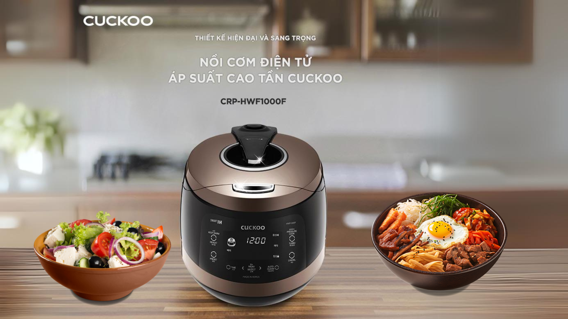 Nồi cơm áp suất cao tầng Cuckoo CRP-HWF1000F thiết kế sang trọng và bắt mắt, thu hút mọi ánh nhìn