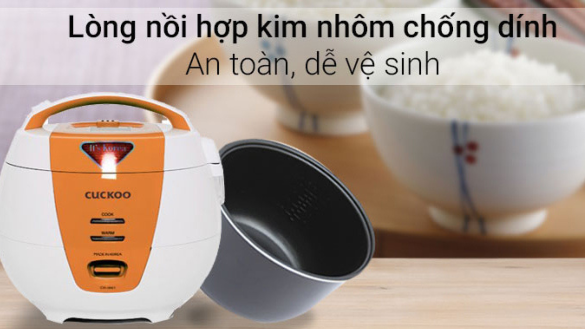 Nồi cơm cơ Cuckoo CR-0661 lòng nồi chống dính, đảm bảo chất lượng cơm