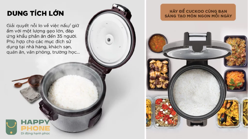 Nồi cơm điện CR-3521_BKSTVNCV có dung tích lớn 6.3L