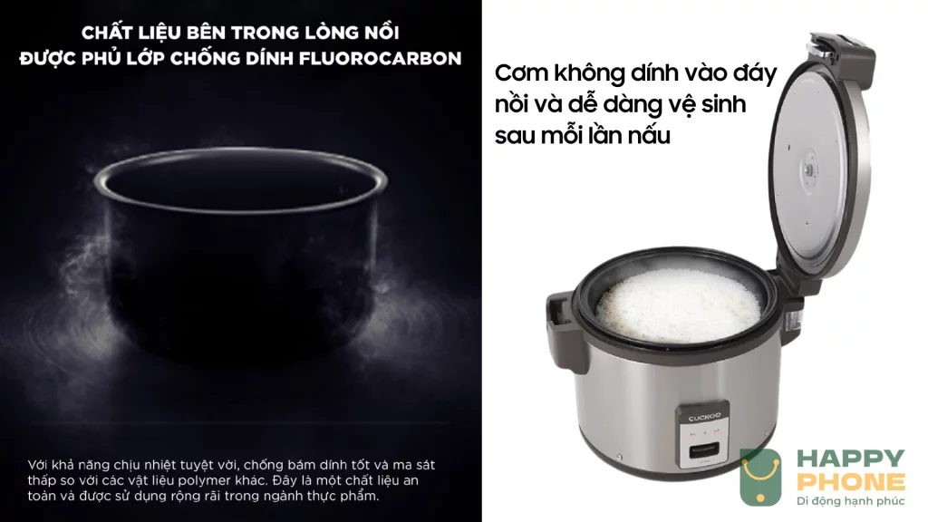 Nồi cơm điện CR-3521_BKSTVNCV thiết kế từ chất liệu cao cấp, đảm bảo giữ nhiệt lâu