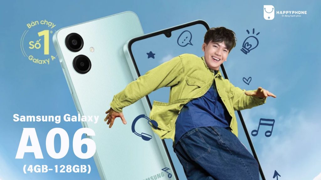 Samsung Galaxy A06 (4GB-128GB) thiết kế hiện đại, trẻ trung