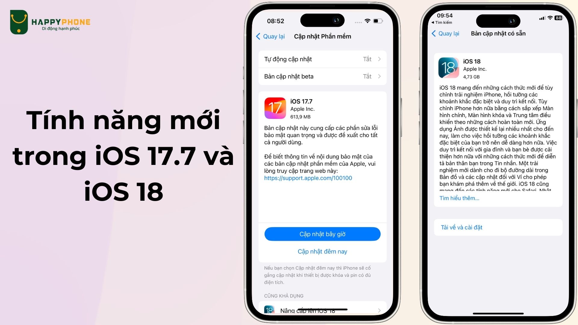 Tính năng mới trong iOS 17.7 và iOS 18