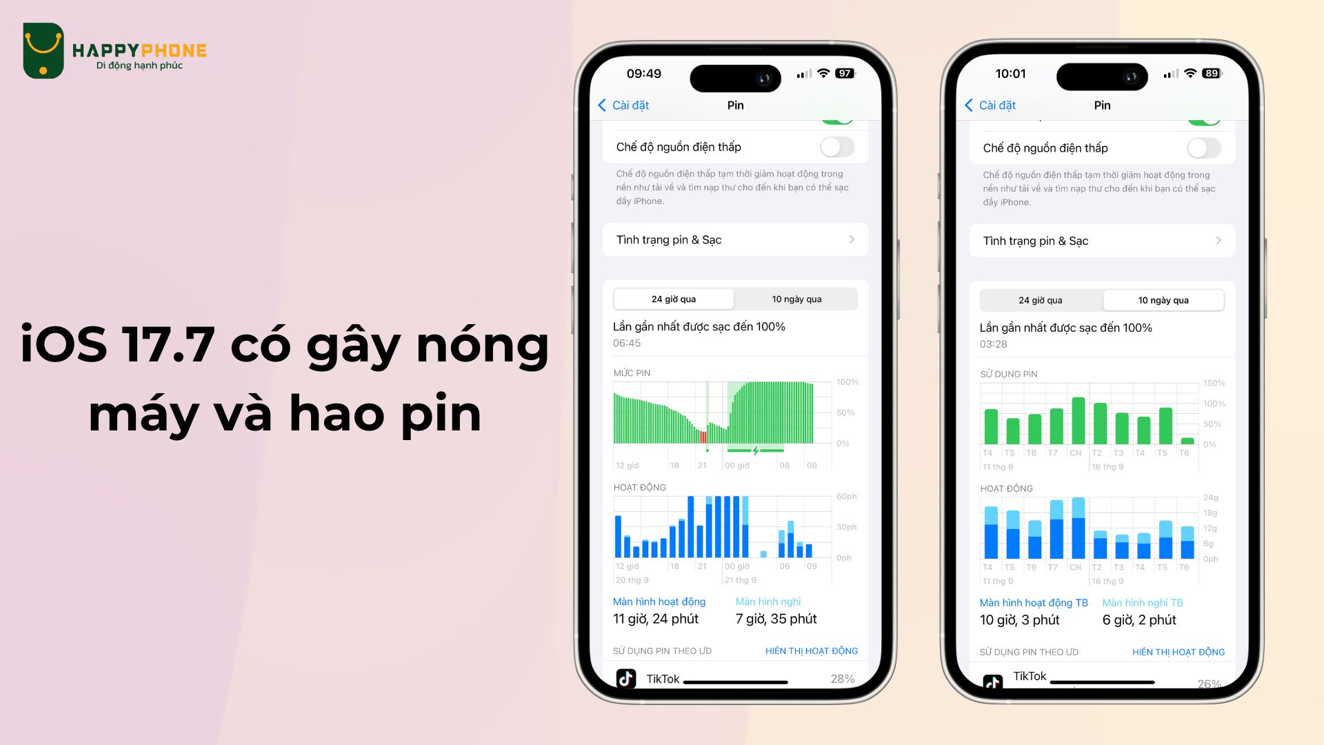 iOS 17.7 có gây nóng máy và hao pin không