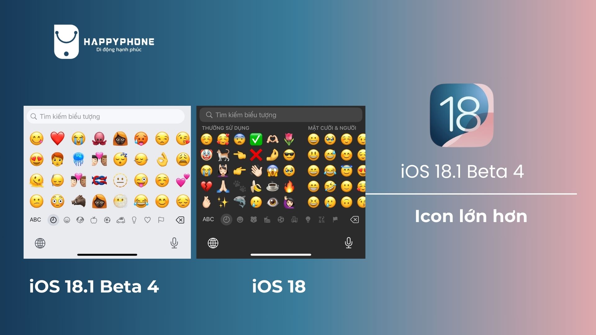 icon lớn hơn trên iOS 18.1 Beta 4