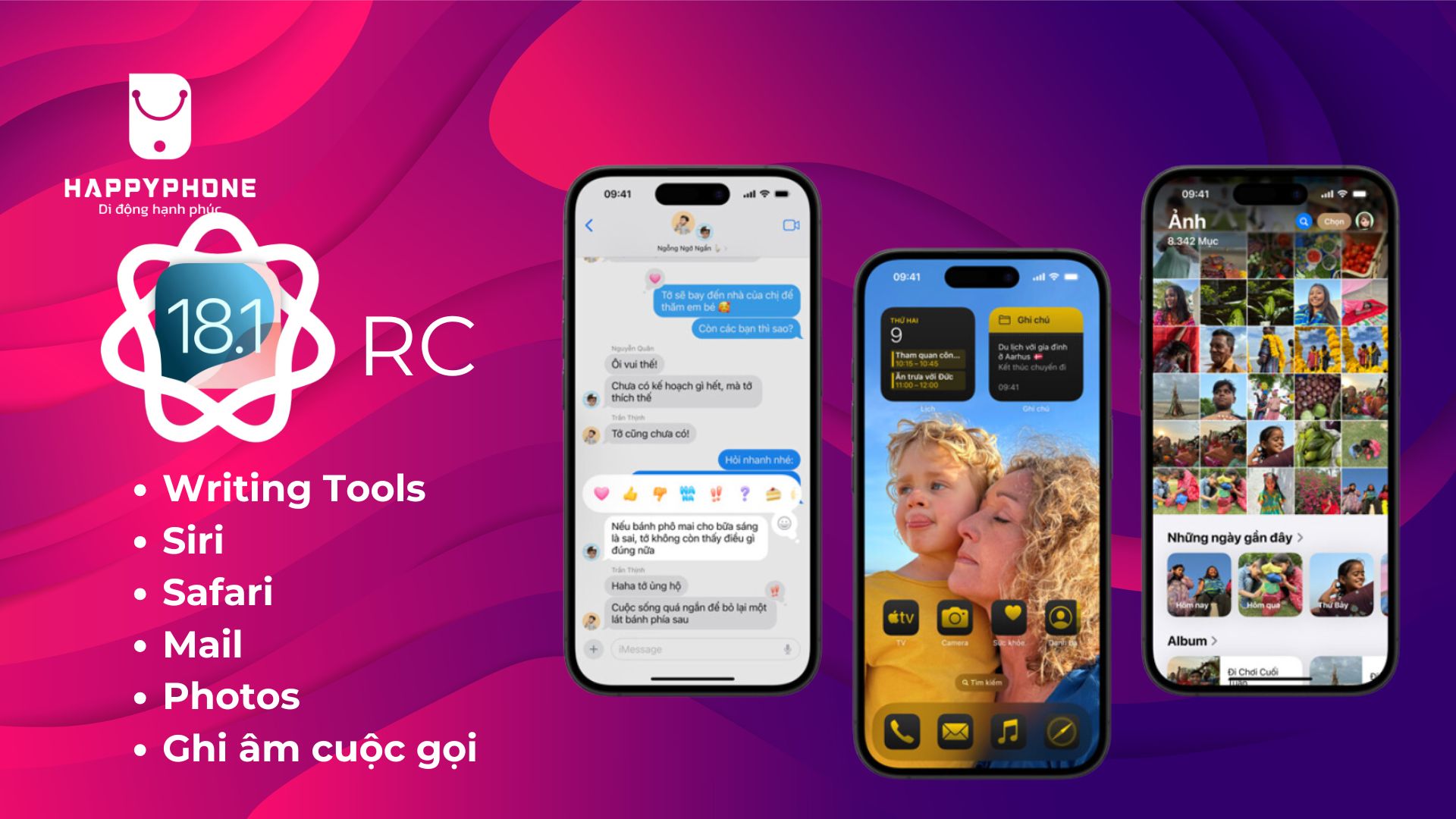 Các tính năng có trên iOS 18.1 RC