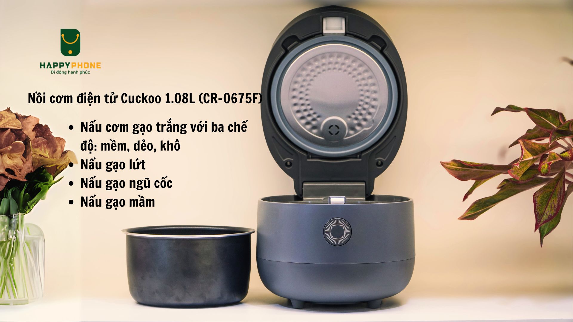 Nồi cơm điện tử Cuckoo 1.08L (CR-0675F) đa năng