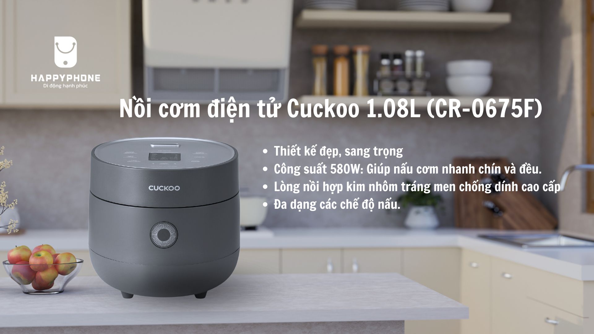 Nồi cơm điện tử Cuckoo 1.08L (CR-0675F)