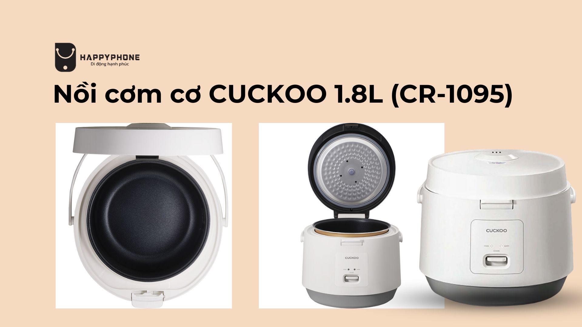 Thiết kế của nồi cơm cơ CUCKOO 1.8L (CR-1095_WHVNCV)