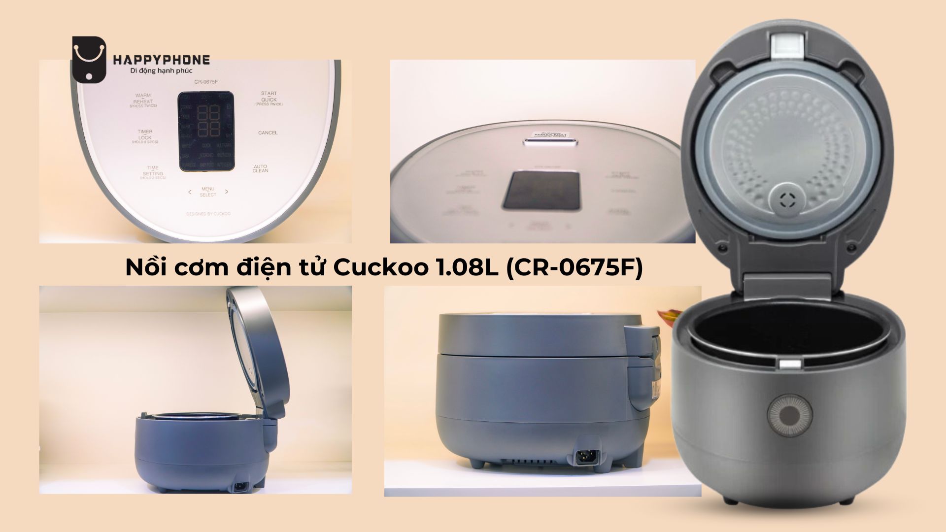 Thiết kế của nồi cơm điện tử Cuckoo 1.08L (CR-0675F)