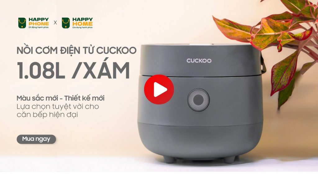 Unbox chi tiết Nồi cơm điện tử Cuckoo 1.08LXám