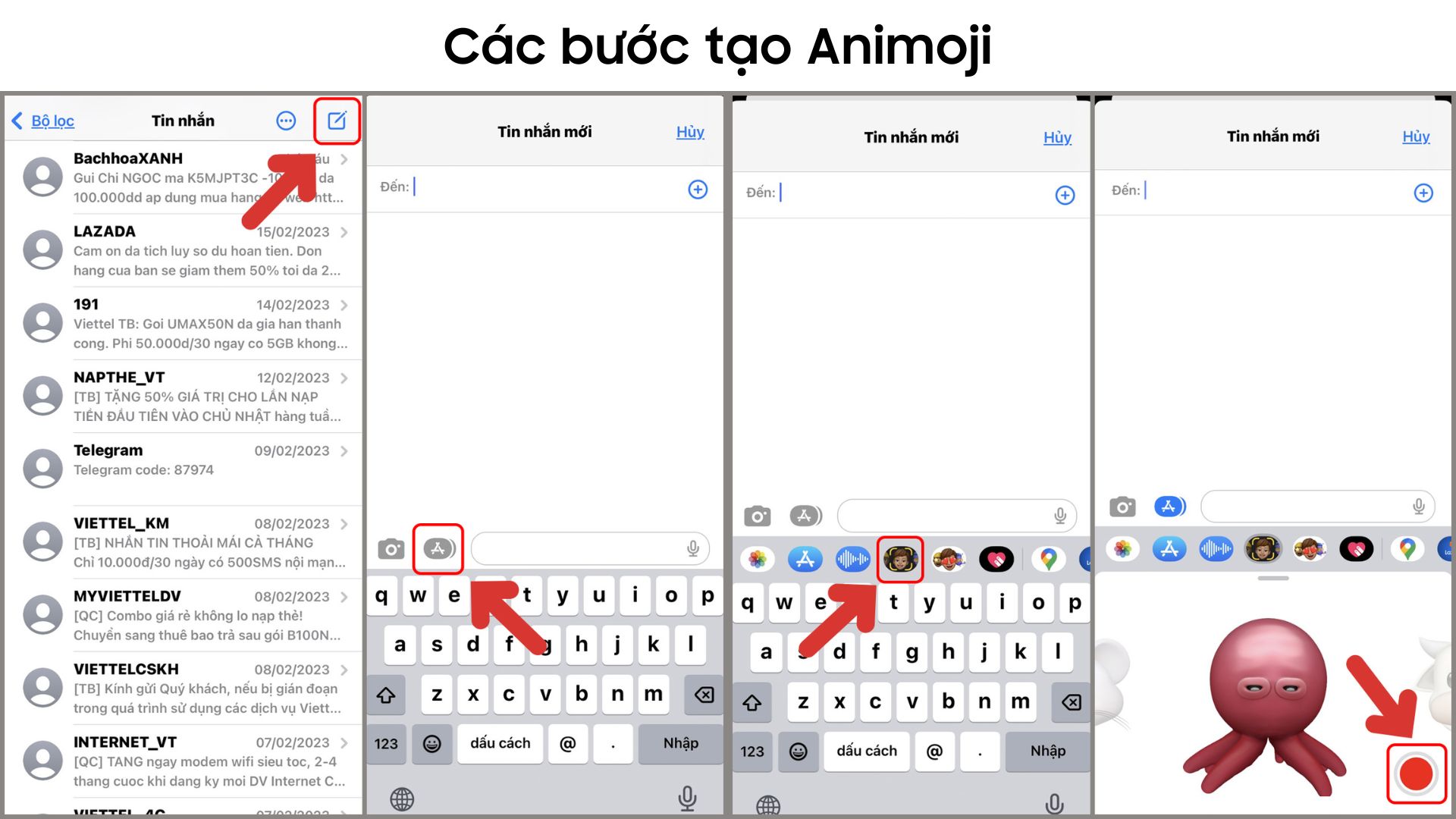 Các bước tạo Animoji