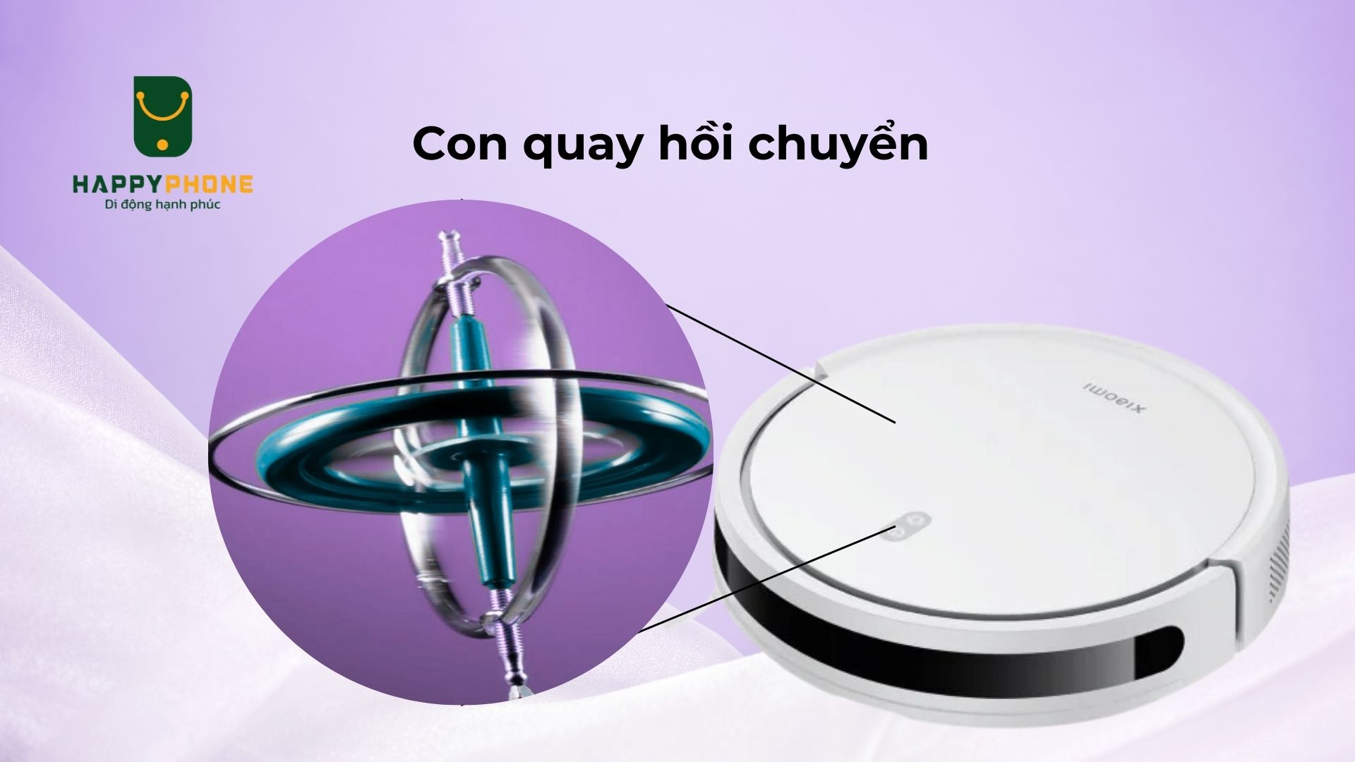 Con quay hồi chuyển trên robot hút bụi