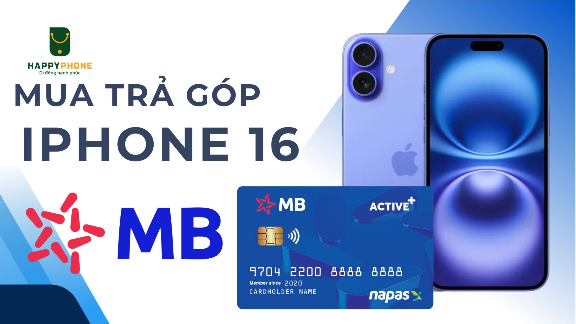 Mua trả góp iPhone 16 qua thẻ MBbank