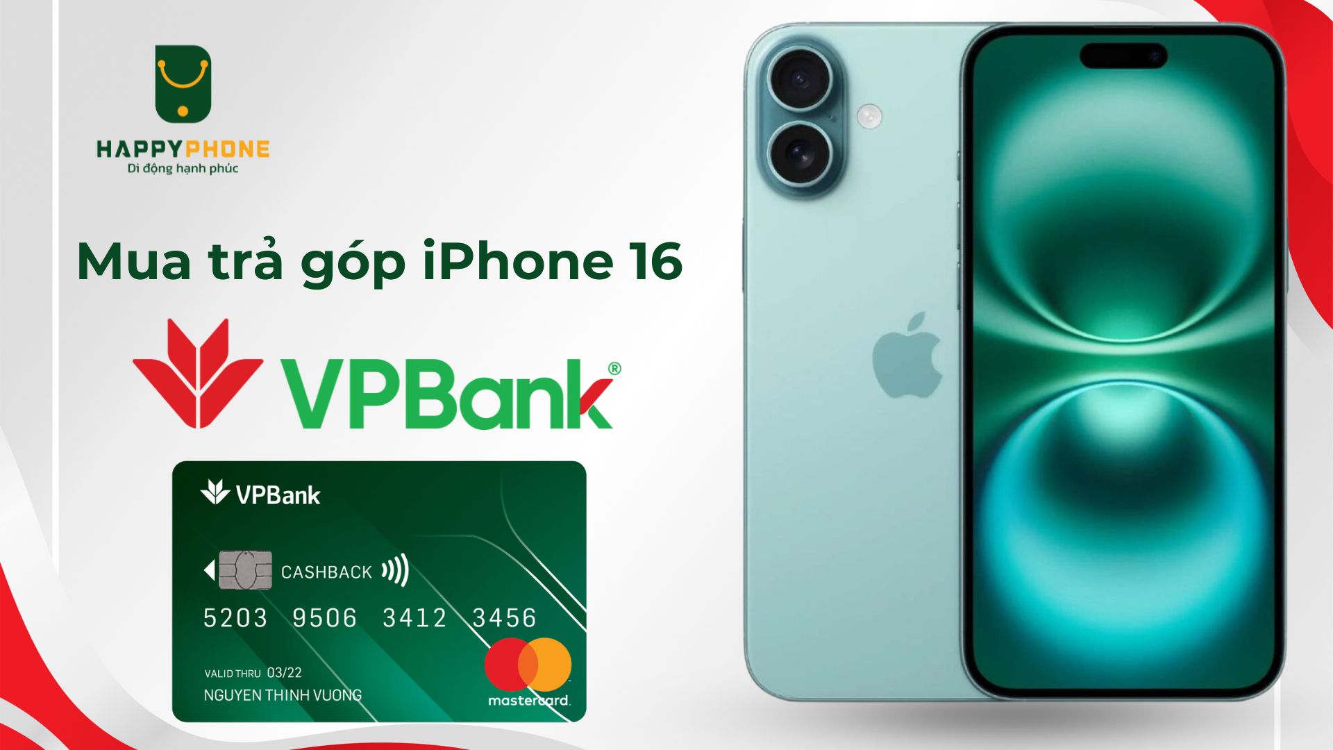 Mua trả góp iPhone 16 qua thẻ VPBank chỉ 70k_1 ngày