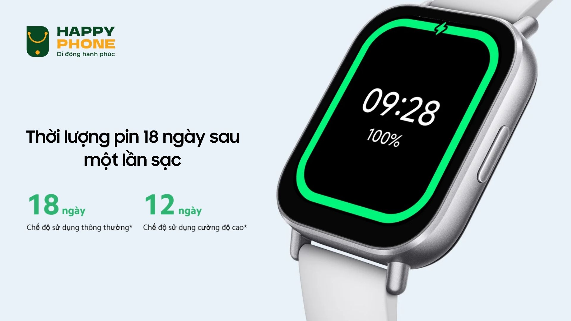 Redmi Watch 5 Active trang bị viên pin dung lượng 470mAh, cho thời gian sử dụng lên đến 18 ngày