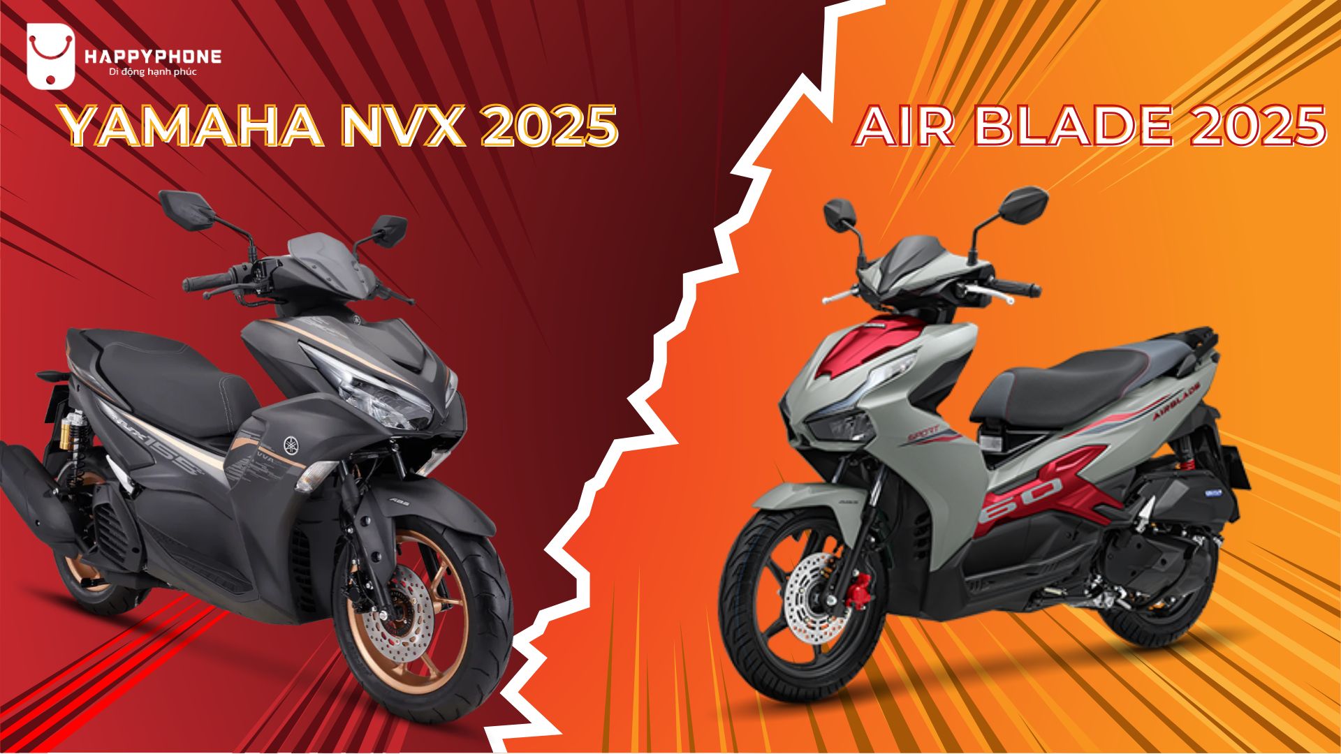 So sánh Honda Air Blade 2025 và Yamaha NVX 155 VVA ABS