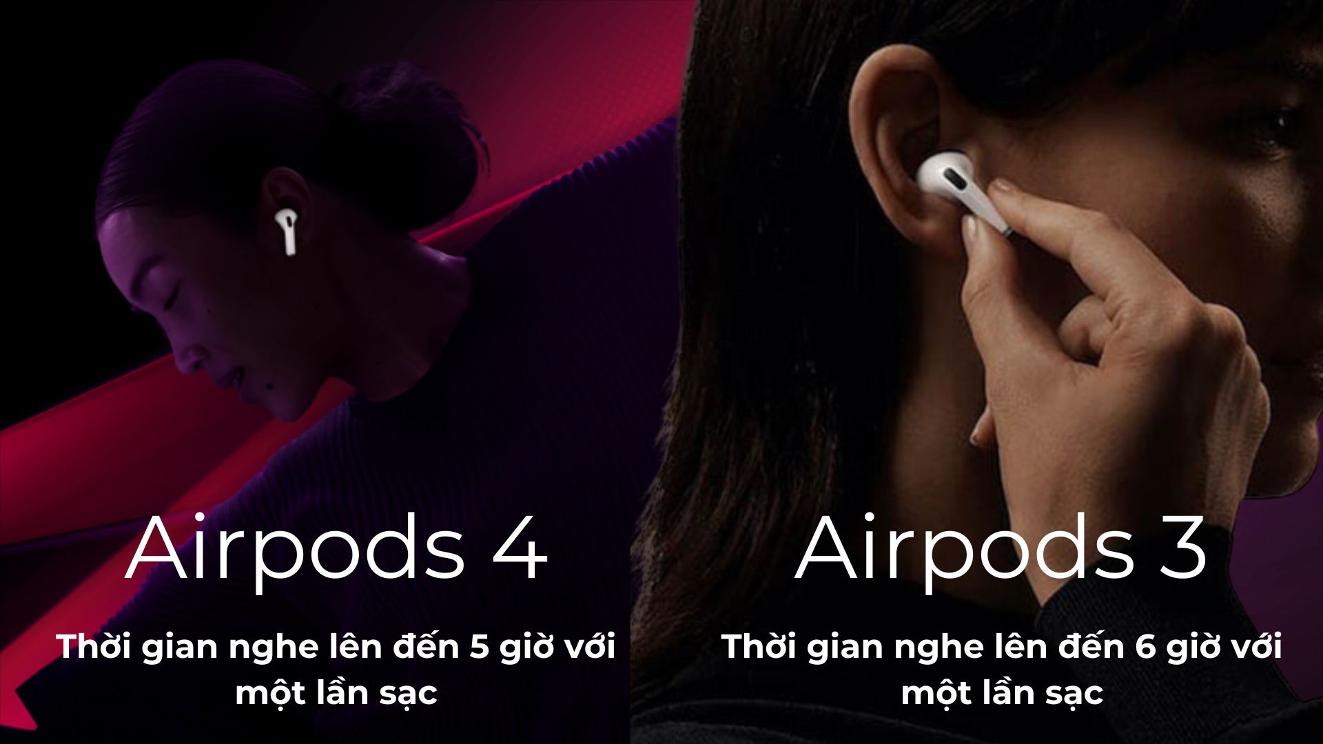 So sánh pin Airpods 4 và Airpods 3