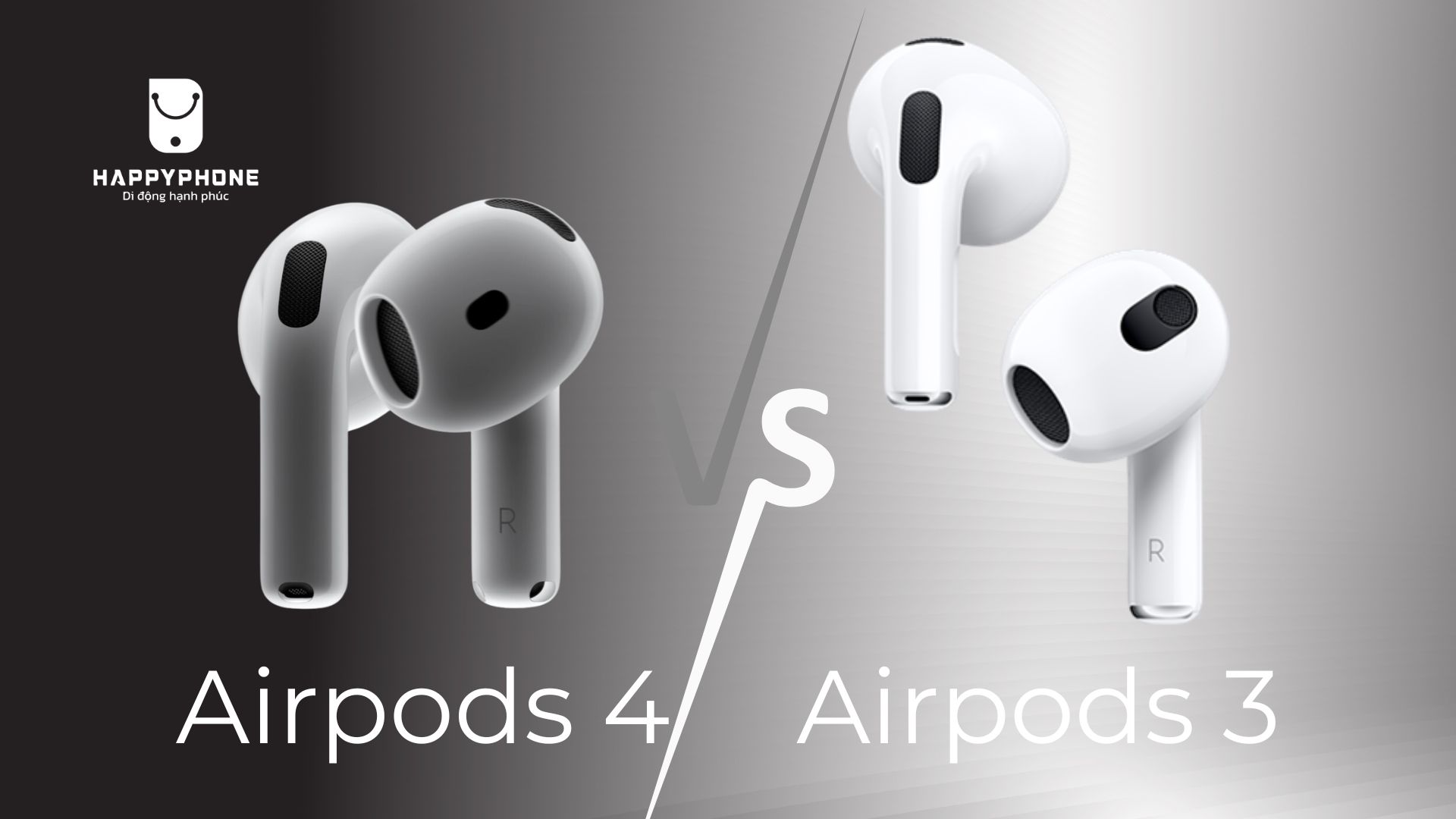 So sánh thiết kế Airpods 4 và Airpods 3