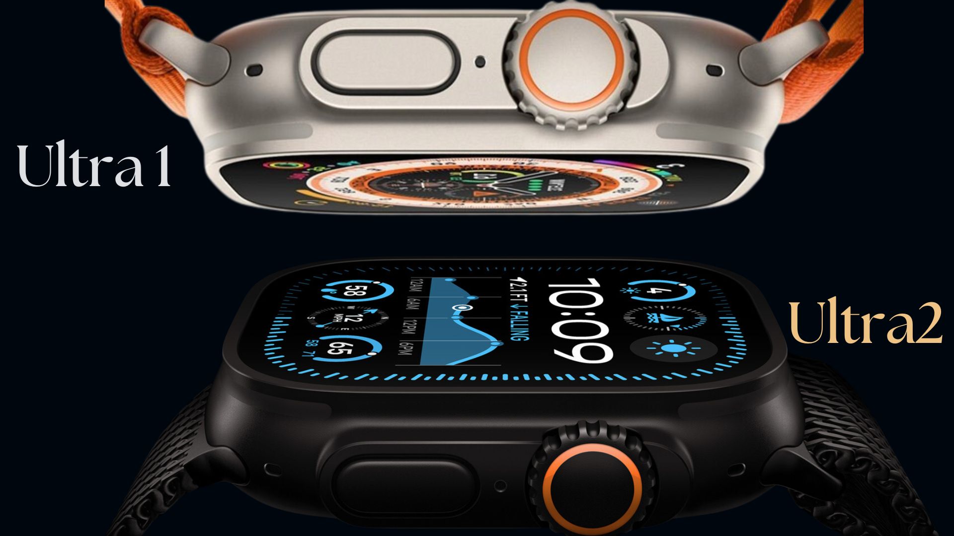 So sánh thiết kế Apple Watch Ultra 1 và Apple Watch Ultra 2