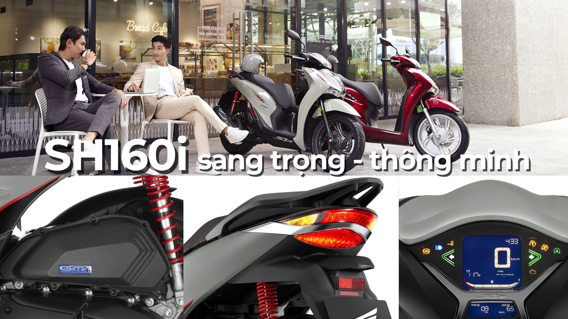 Xe SH160i thiết kế sang trọng động cơ eSP+4 van thông minh thế hệ mới