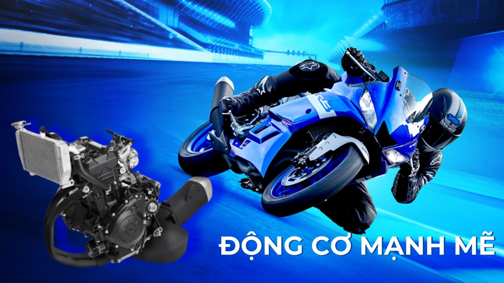 Yamaha YZF R3 được trang bị khối động cơ mạnh mẽ