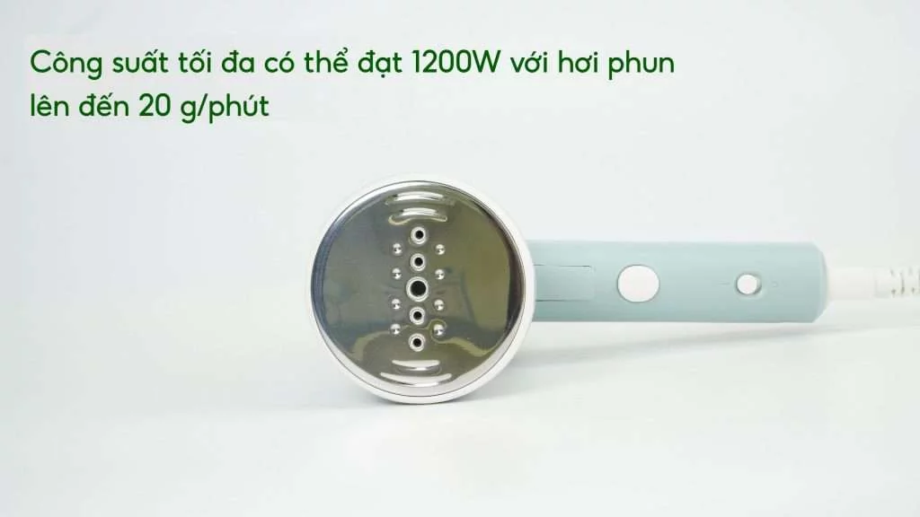 Bàn Ủi Hơi Nước Cầm Tay Tefal DT1034E1 Công suất tối đa có thể đạt 1200W với hơi phun lên đến 20 g_phút