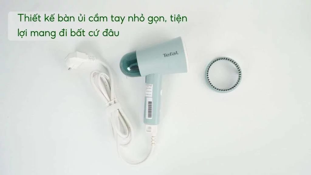 Bàn Ủi Hơi Nước Cầm Tay Tefal DT1034E1 Thiết kế bàn ủi cầm tay nhỏ gọn, tiện lợi mang đi bất cứ đâu
