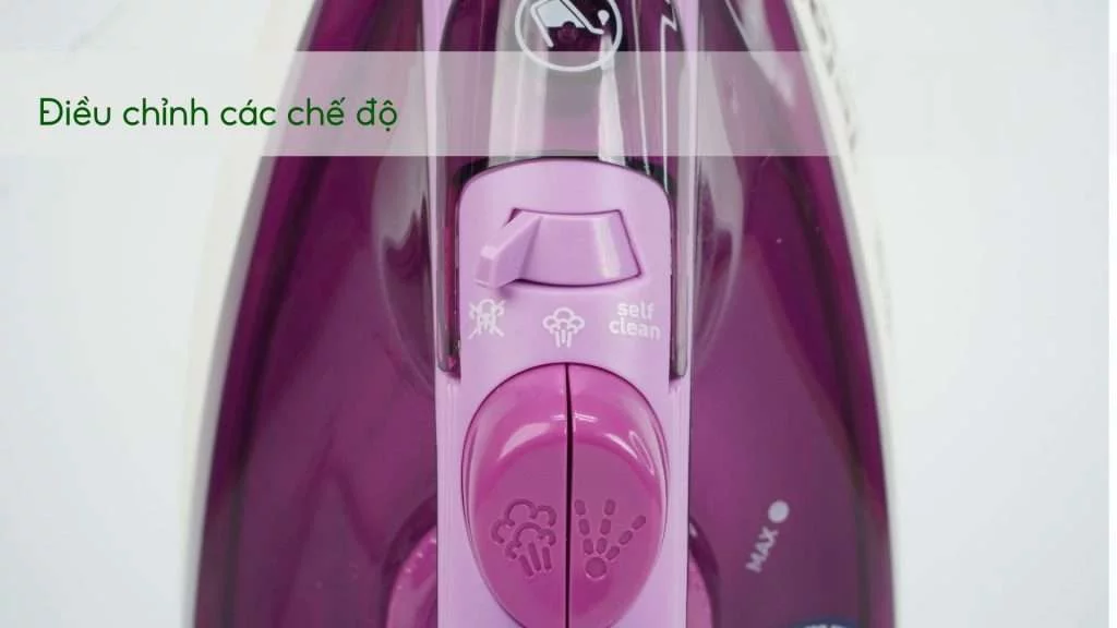 Bàn Ủi Hơi Nước Tefal Easy Steam FV1955E0 1400W Điều chỉnh các chế độ