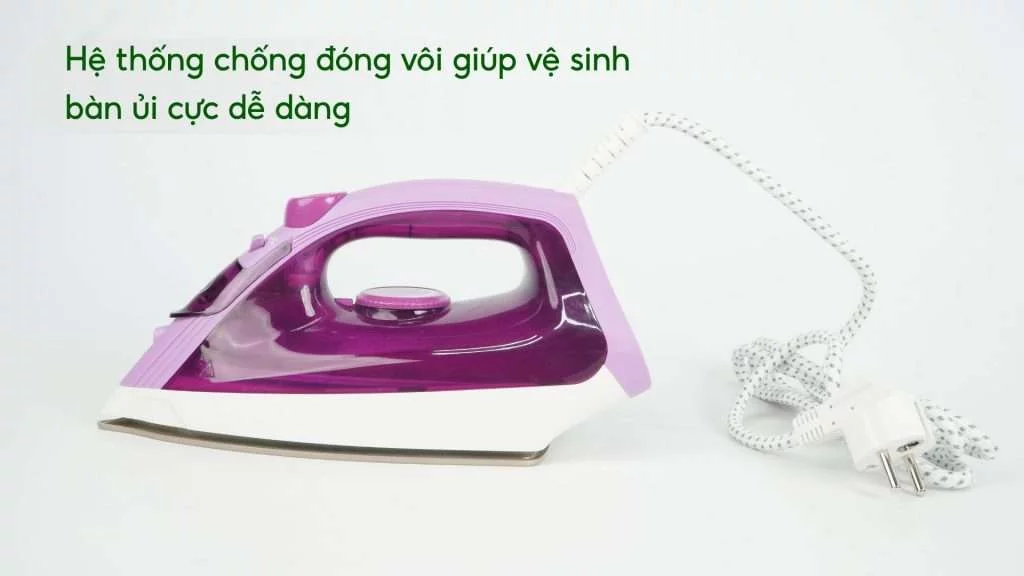 Bàn Ủi Hơi Nước Tefal Easy Steam FV1955E0 1400W Hệ thống chống đóng vôi giúp vệ sinh bàn ủi cực dễ dàng