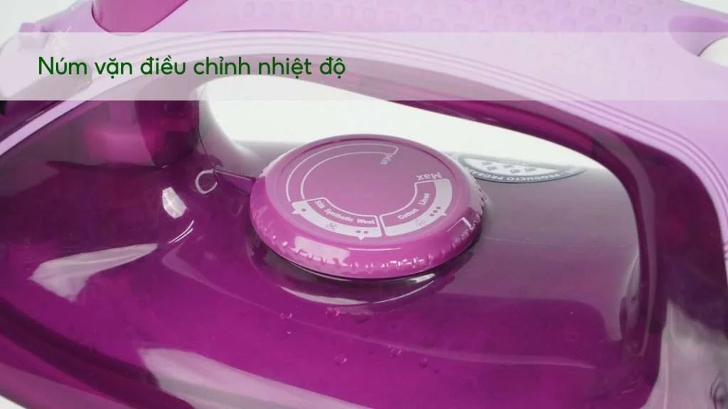 Bàn Ủi Hơi Nước Tefal Easy Steam FV1955E0 1400W Núm vặn điều chỉnh nhiệt độ