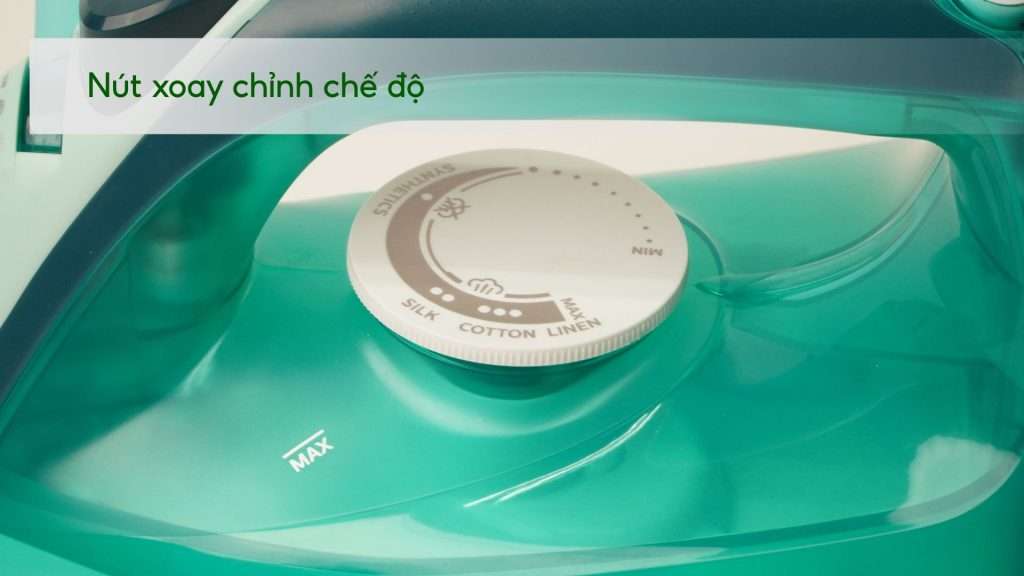 Bàn ủi hơi nước Philips DST3030_70_Xanh ngọc đậm Nút xoay chỉnh chế độ