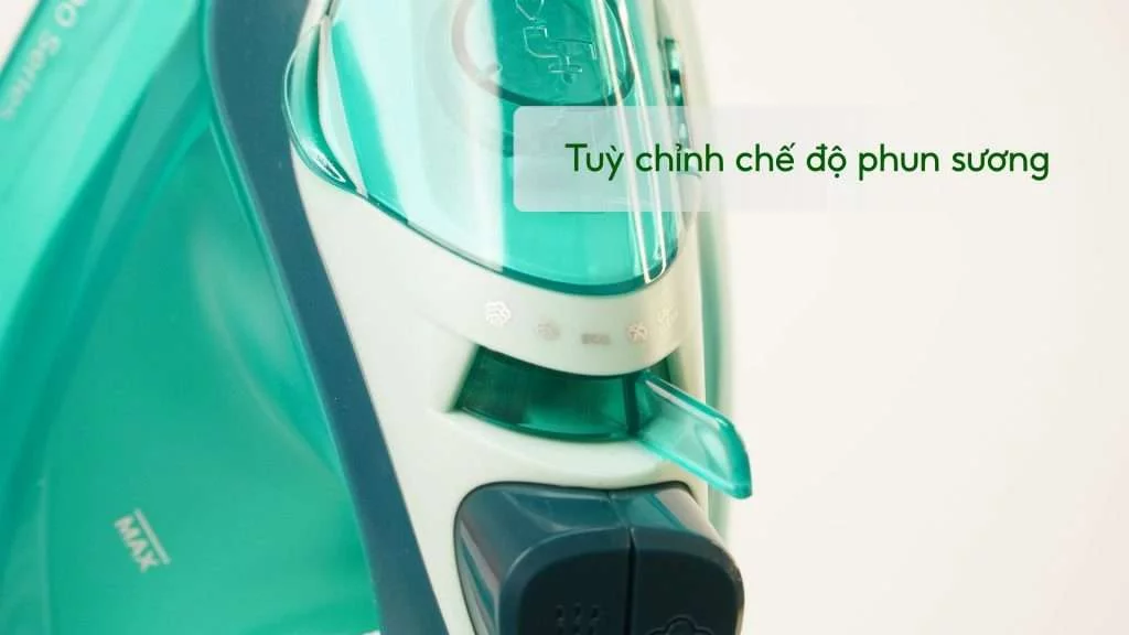 Bàn ủi hơi nước Philips DST3030_70_Xanh ngọc đậm Tuỳ chỉnh chế độ phun sương