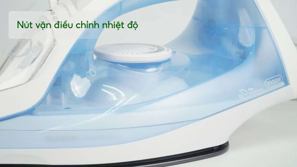 Bàn ủi hơi nước Philips GC1740_20_Xanh dương nhạt Nút vặn điều chỉnh nhiệt độ