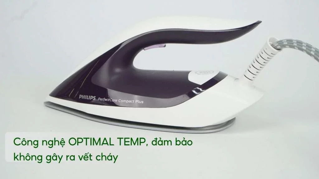 Bàn ủi hơi nước Philips GC7933_30 Công nghệ OPTIMAL TEMP, đảm bảo không gây ra vết cháy