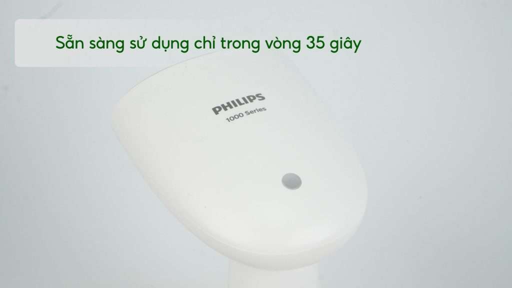 Bàn ủi hơi nước cầm tay Philips STH1000_10_Trắng và xanh dương Sẵn sàng sử dụng chỉ trong vòng 35 giây