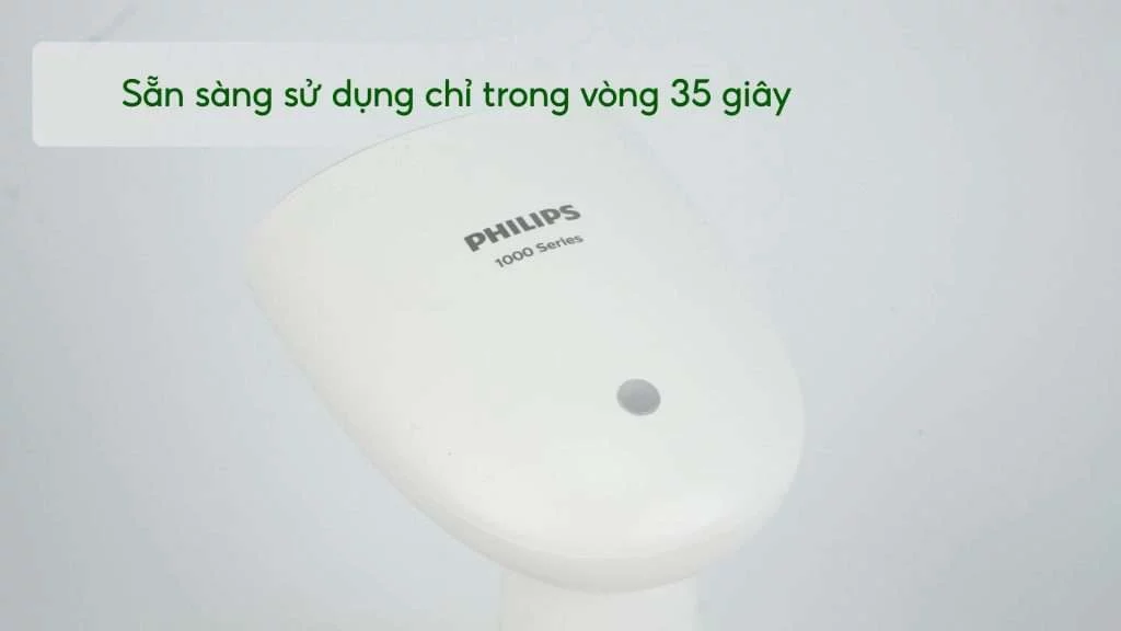 Bàn ủi hơi nước cầm tay Philips STH1000_10_Trắng và xanh dương Sẵn sàng sử dụng chỉ trong vòng 35 giây