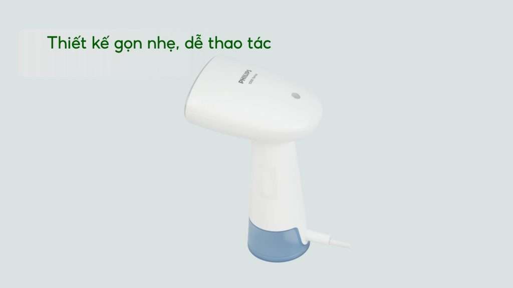 Bàn ủi hơi nước cầm tay Philips STH1000_10_Trắng và xanh dương Thiết kế gọn nhẹ, dễ thao tác