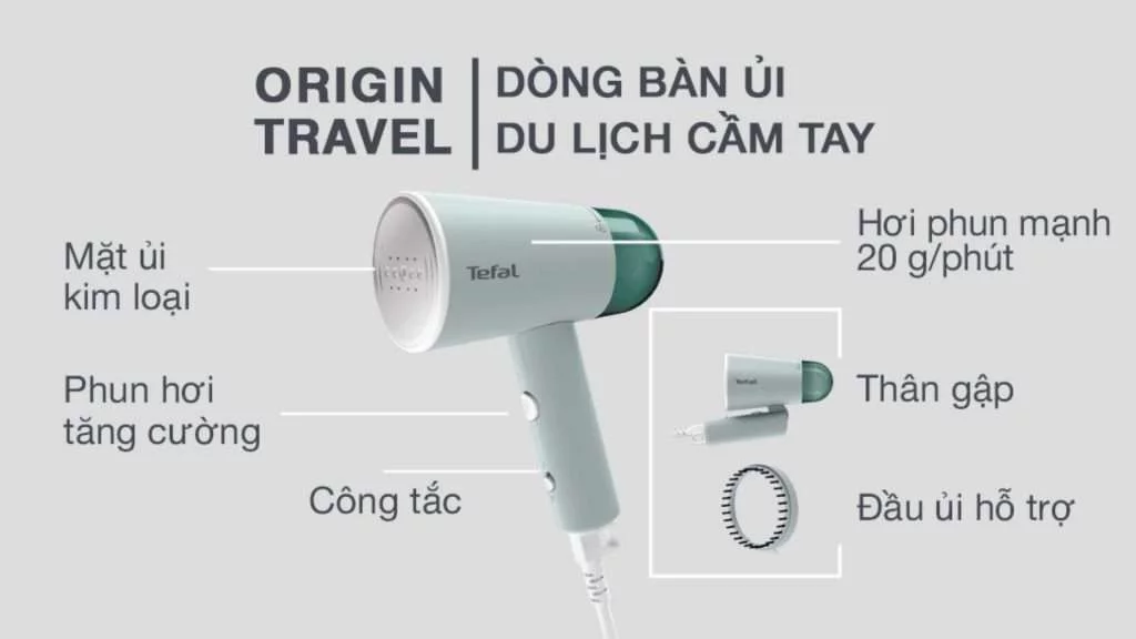Bàn ủi hơi nước cầm tay Tefal (DT1034E1) - Bộ phận và phụ kiện