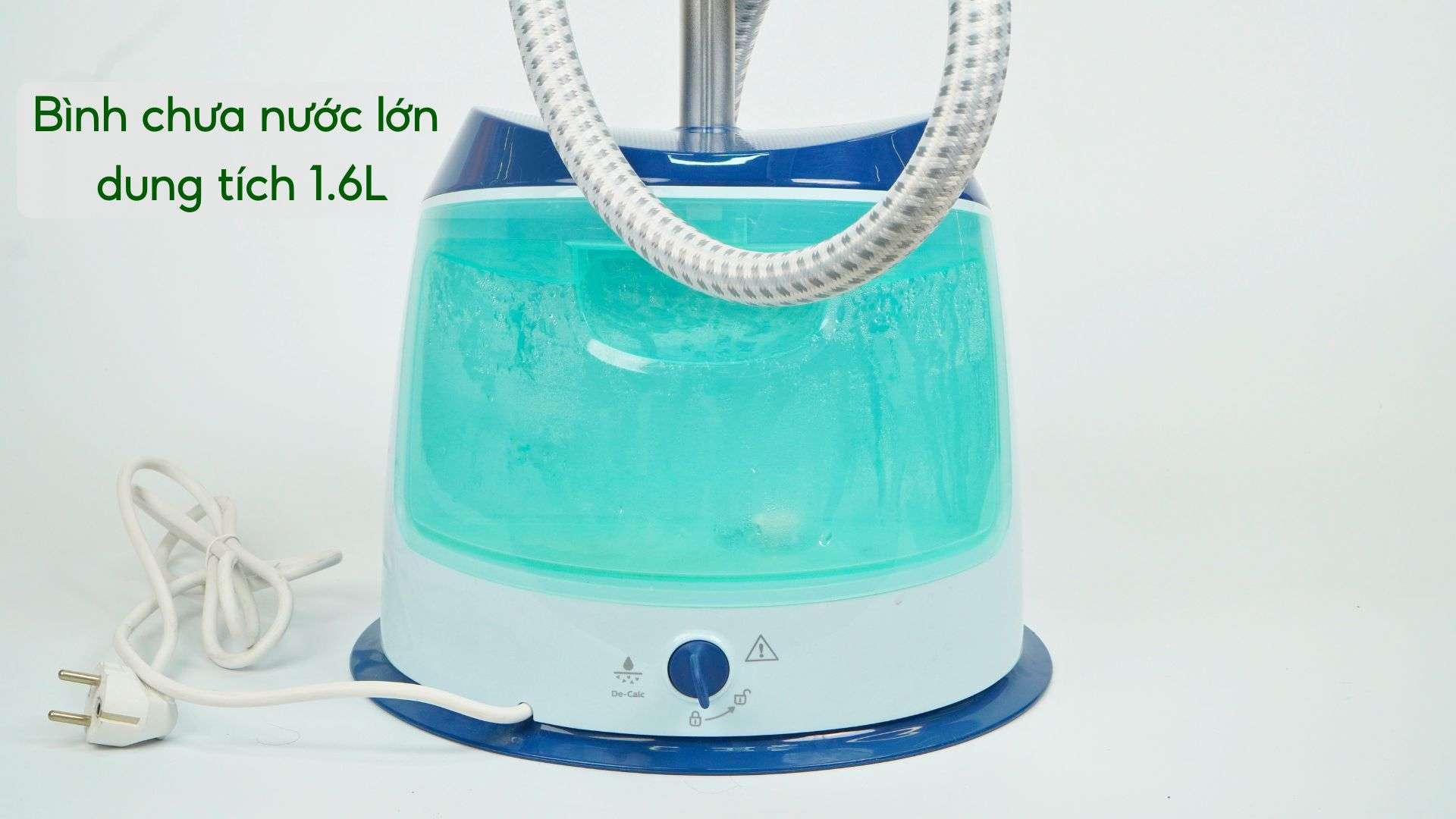 Bàn ủi hơi nước đứng Philips GC518_29_Xanh ngọc Bình chưa nước lớn dung tích 1.6L